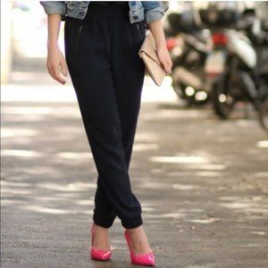 J Crew Turner Zip Pocket Black Jogger Pants